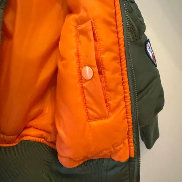 Alpha Industries Kids Bomber Jacket  USAF MA-1 Flyer Sage Green 3T NWOT - Picture 11 of 15